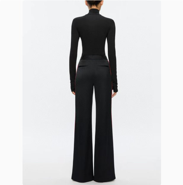 Women's Alice + Olivia high-elastic and ultra-long-sleeved printed T-shirt NEW