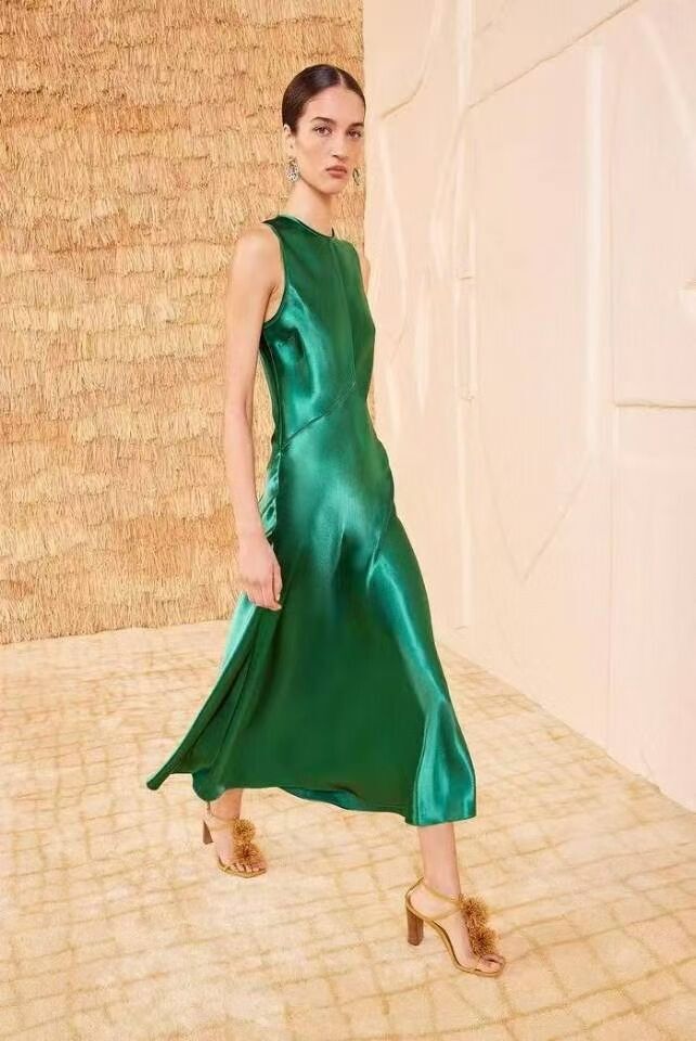 Ulla Johnson 2025 New Fashion Satin Vest Dress Ladies Hot 2 4 6 8