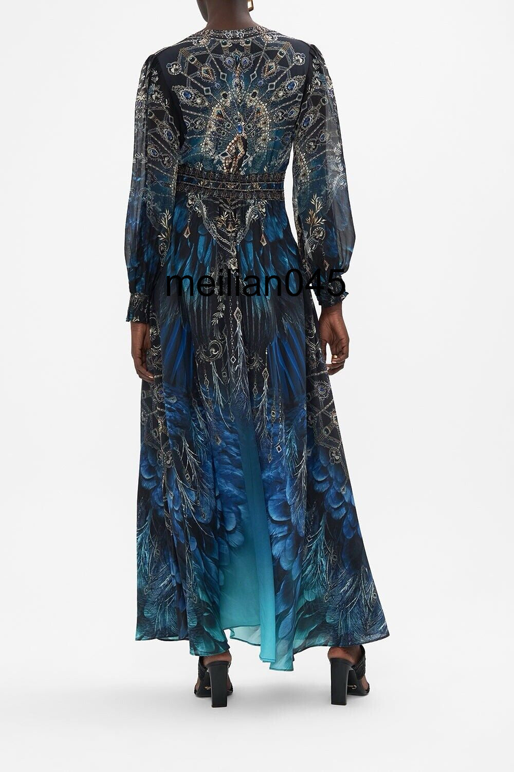 2025 NEW Camilla Printed silk V-neck dress
