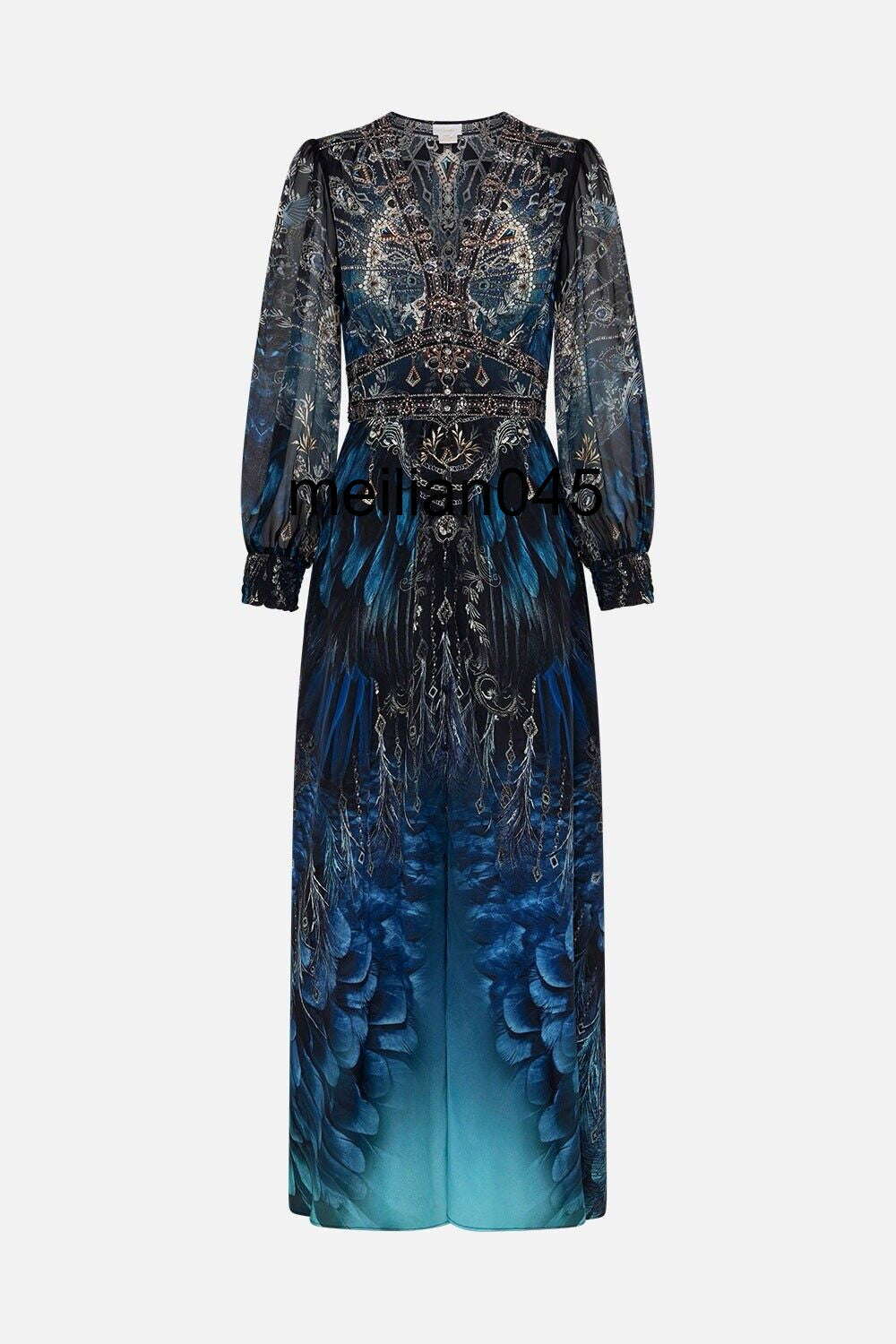 2025 NEW Camilla Printed silk V-neck dress