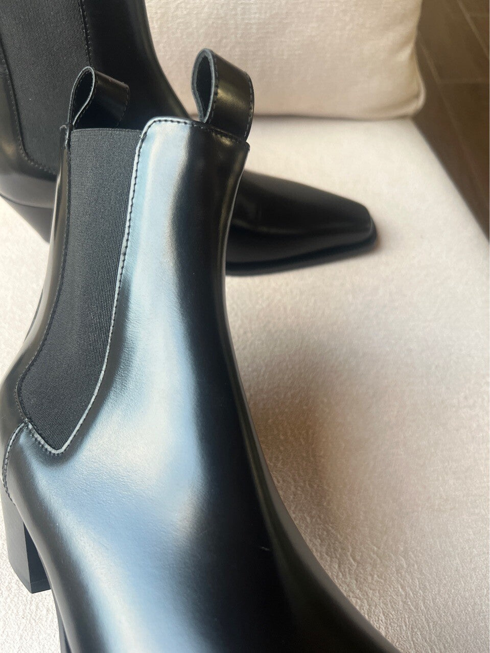 toteme leather short mid-heel Chelsea boots for women